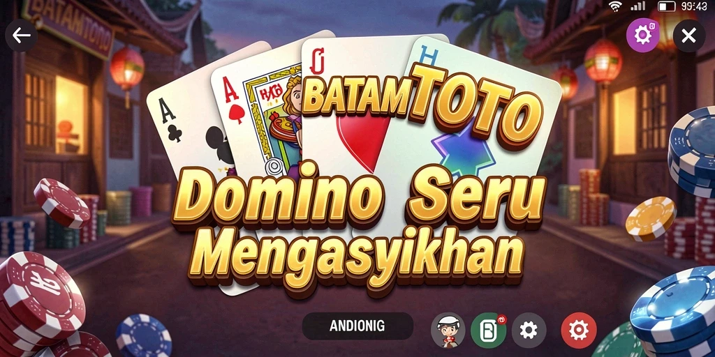 Tangkapan layar gameplay BATAMTOTO menampilkan suasana permainan domino yang seru.