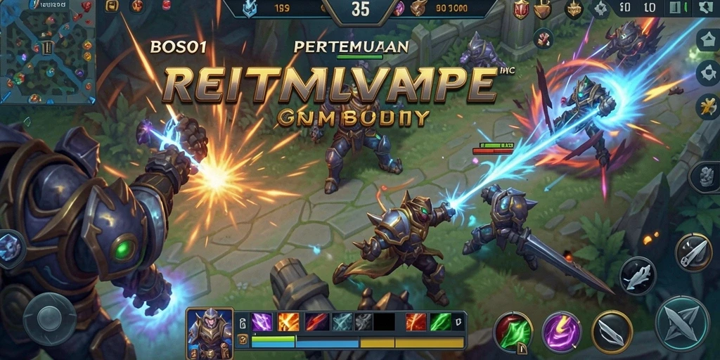 Screenshot utama BOS01 menampilkan aksi seru dalam pertandingan MOBA.