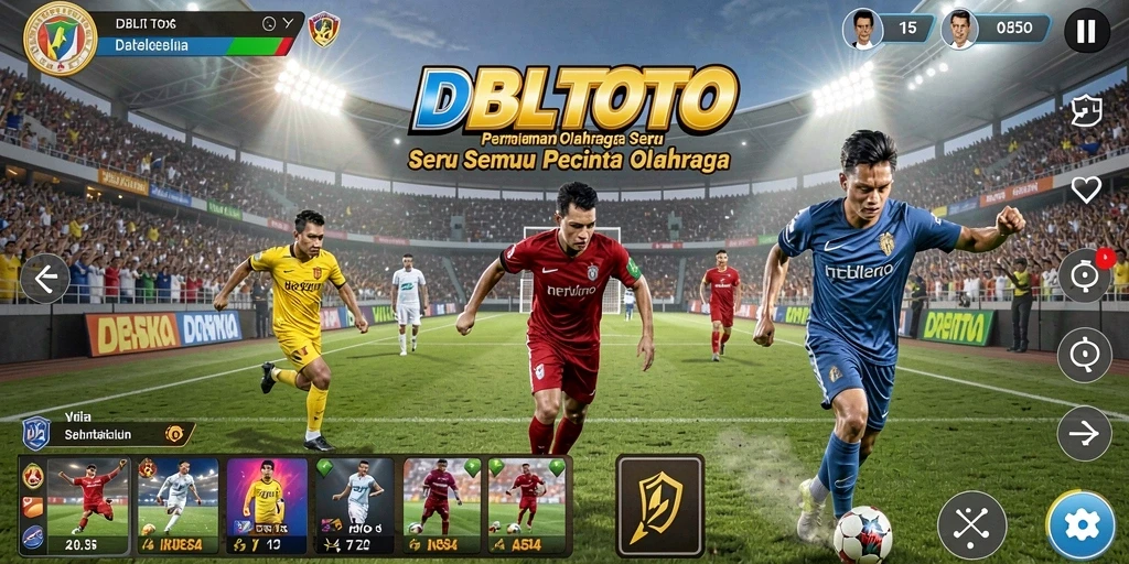 Screenshot utama DBLTOTO menampilkan gameplay seru dari berbagai olahraga.