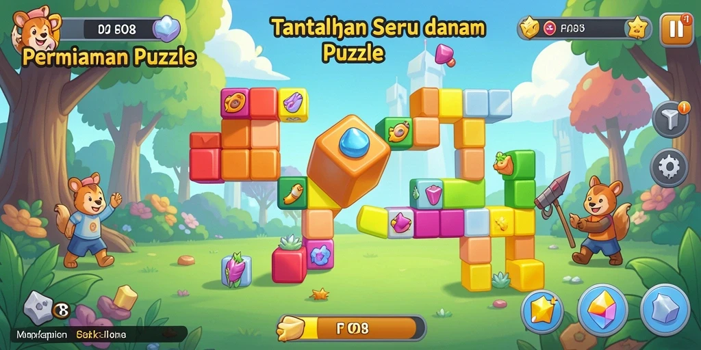Screenshot gameplay FO8 menunjukkan tantangan Puzzle yang menarik.