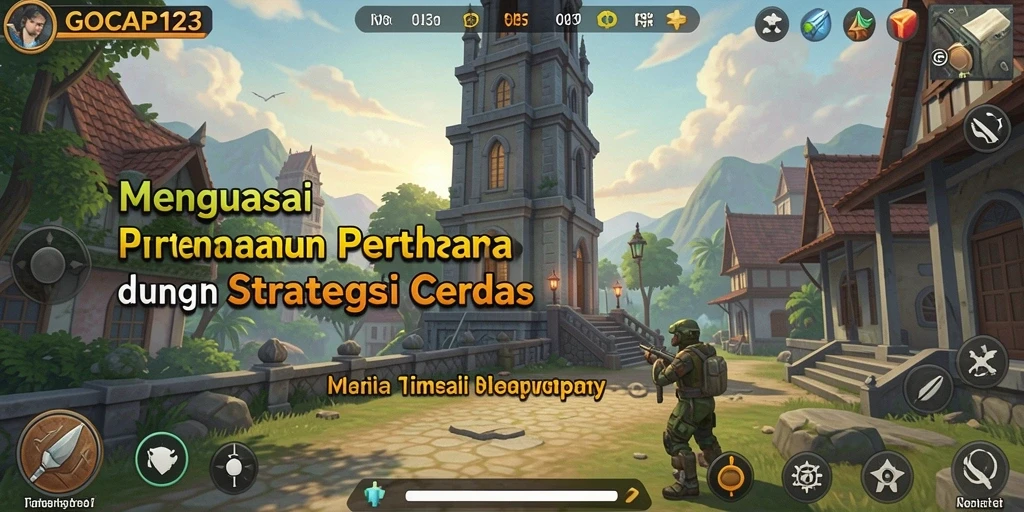 Tangkapan layar permainan GOCAP123 menampilkan aksi pertahanan menara yang seru.