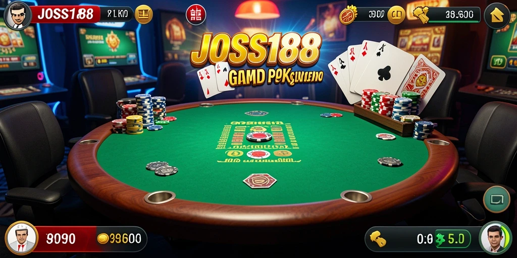 Tampilan screenshot yang menunjukkan keseruan permainan poker di JOSS188.