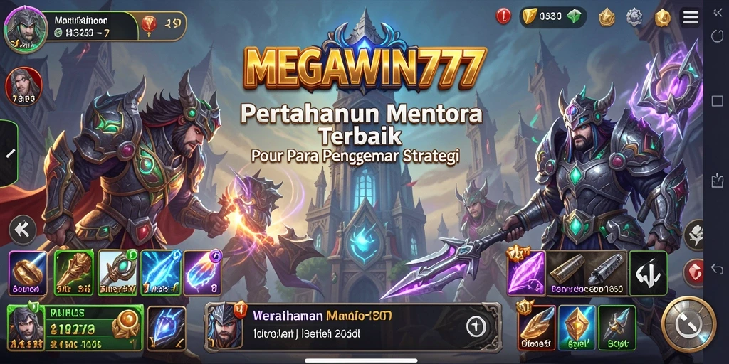 Tampilan gameplay menarik dari MEGAWIN777 dengan menara dan musuh yang dinamis.