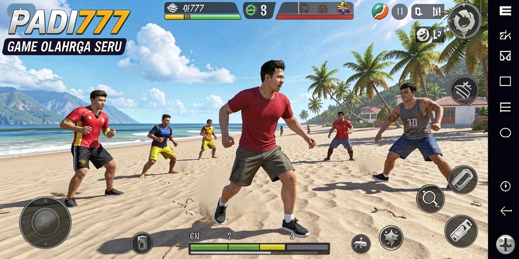 Tampilan gameplay menarik dalam aplikasi PADI777, menunjukkan aksi olahraga yang seru.
