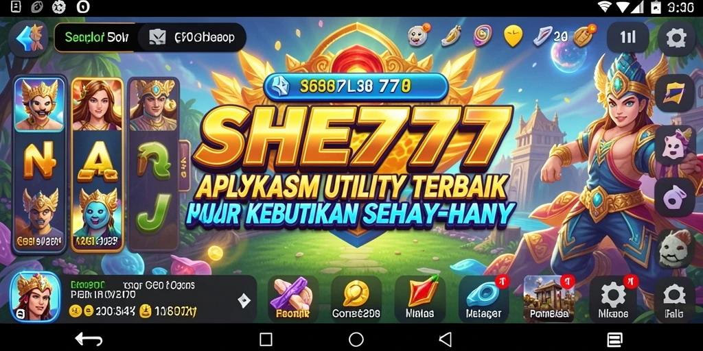 Tampilan SHE777 dengan berbagai fitur Utility yang memudahkan pengguna.