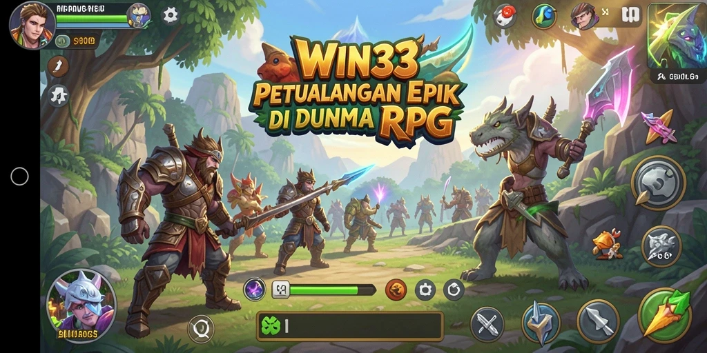 Tampilan penuh aksi dari gameplay RPG di WIN33.